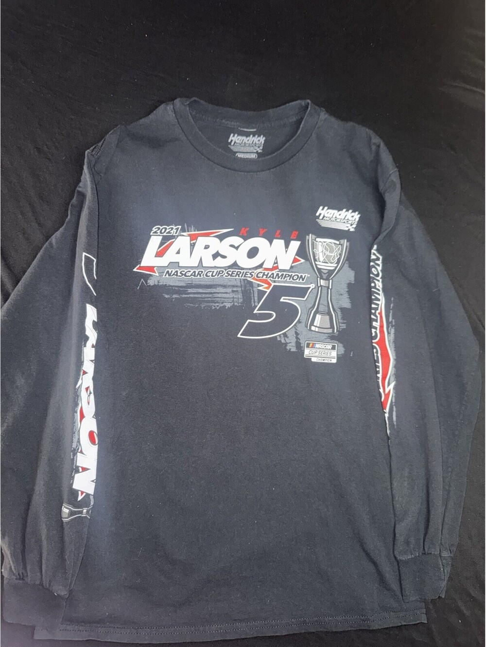 Kyle Larson Hendrick Motorsports Black 2021 NASCAR Cup Series Champion Size M